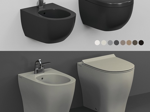  Flaminia应用，迷你应用坐浴盆马桶3d模型 