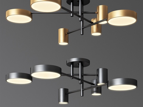  Technum Led Short Lampatron 金色3d模型 