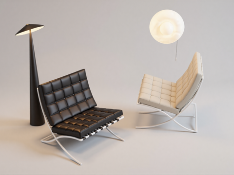 现代休闲椅办公椅su模型