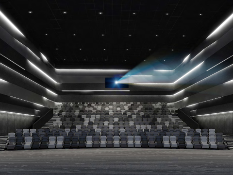  电影院 最新全套施工图 效果图合集cad施工图 