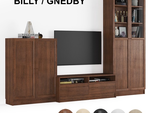  宜家Billy架子 Oxberg Gnedby组合3d模型 