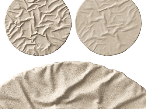  新中式侘寂圆形浅浮雕挂饰3d模型 