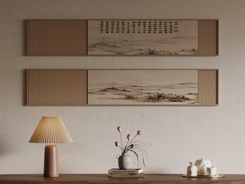 新中式挂画su模型