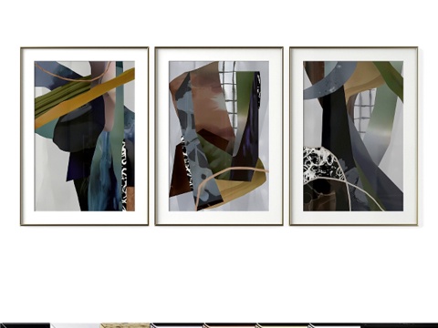  抽象海报套装103d模型 