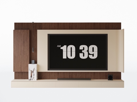  现代电视墙 电视背景墙3d模型 