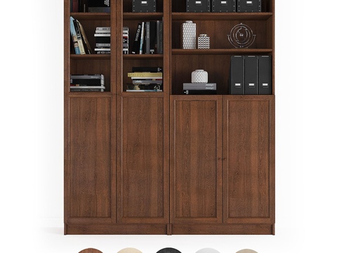  带门和开放式层板的宜家Oksberg Billy架3d模型 