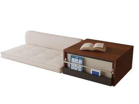 现代飘窗垫 飘窗柜su模型