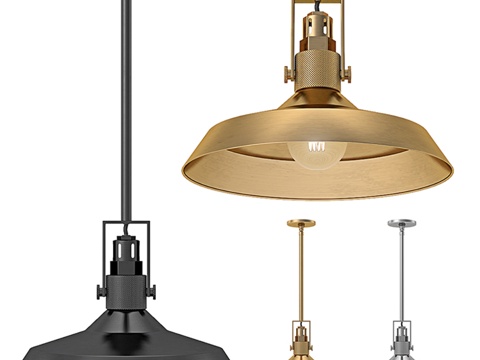  RH - 康多塞金属灯罩吊灯3d模型 