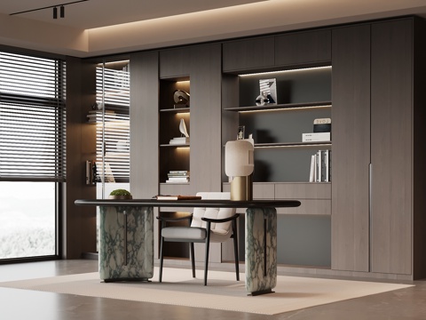  意式书房3d模型 