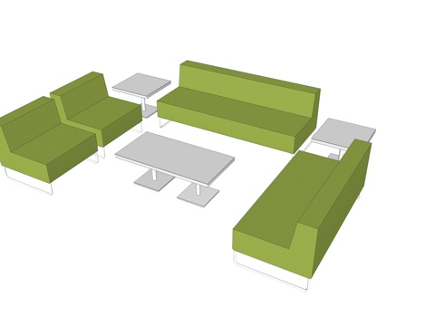 沙发 办公沙发 办公家具su模型