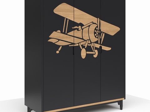  三折式旅行飞机衣柜3d模型 