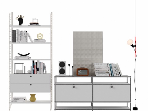  现代装饰柜su模型 