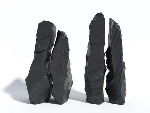  景观石头 景观置石 劈开石头 入口景石 造型石头 裂缝景观石3d模型 