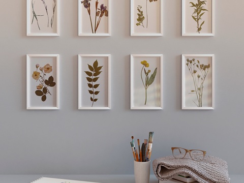  植物标本装饰套装3d模型 