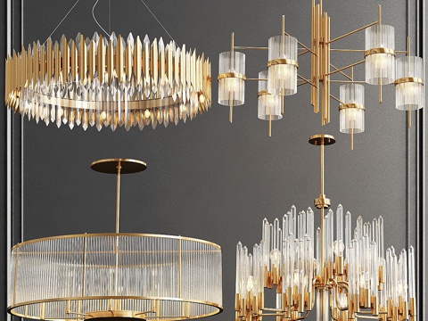  现代枝形吊灯系列3d模型 