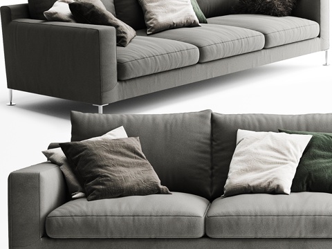  B&B Italia Harry三人座沙发3d模型 