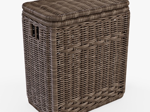  洗衣篮 008 棕色款3d模型 