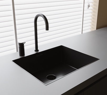  现代水槽 单槽 洗手盆su模型 