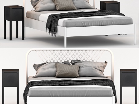  宜家Nesttun床3d模型 