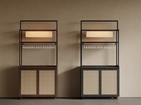  中古风酒架 置物架su模型 