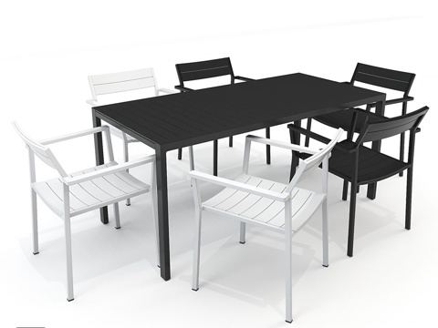  伊俄斯长方形桌与扶手椅3d模型 