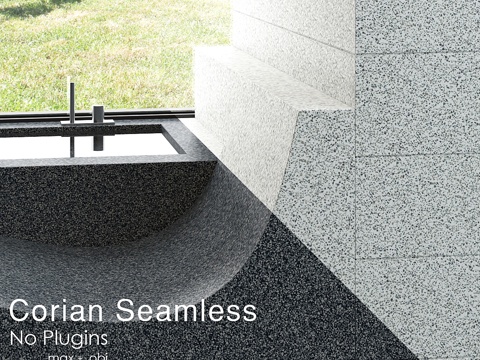  杜邦可丽耐厨房台面 水磨石纹3d模型 