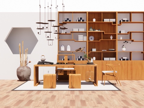 茶几 茶具 器具 小品 茶台 茶桌 茶桌椅su模型