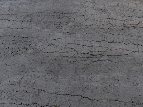  开裂的沥青3d模型 