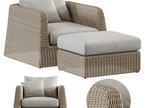  Janus et Cie Zeya 休闲椅套装3d模型 