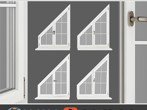  树下塑料窗，类型06部分03套装3d模型 