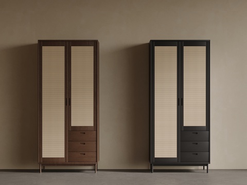  新中式衣柜su模型 