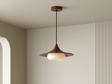 中古餐厅吊灯 侘寂吧台吊灯 喇叭飞碟吊灯 床头吊灯su模型