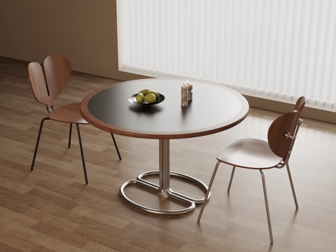 中古风洽谈桌椅su模型