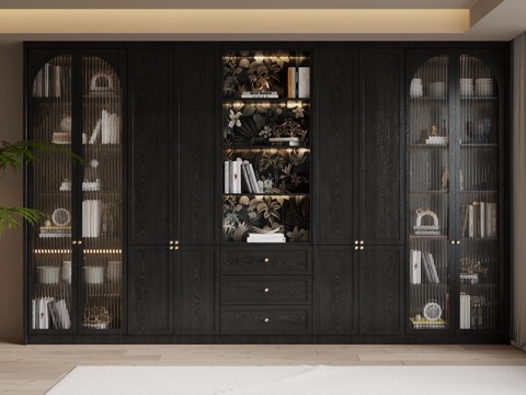 法式复古风书柜su模型