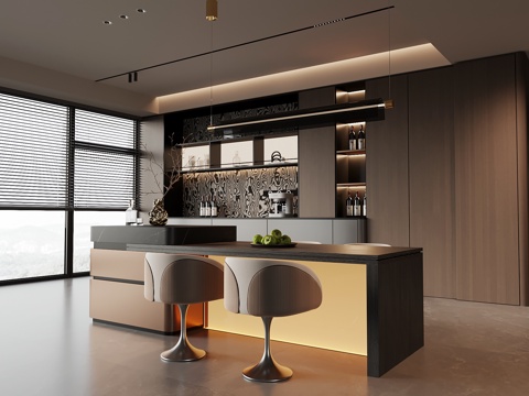 意式餐厅su模型