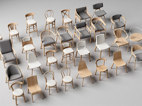 现代休闲椅办公椅会议椅su模型