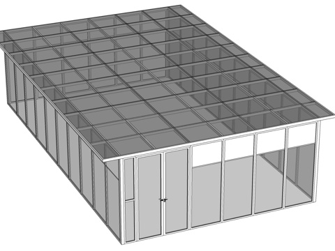 现代阳光房 阳光棚su模型