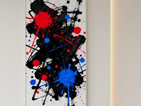  现代抽象装饰画su模型 