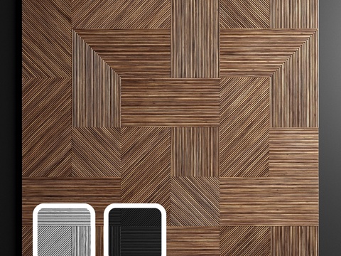  木质面板 33d模型 