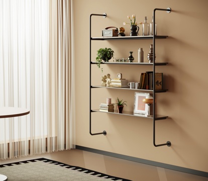  中古风置物架su模型 