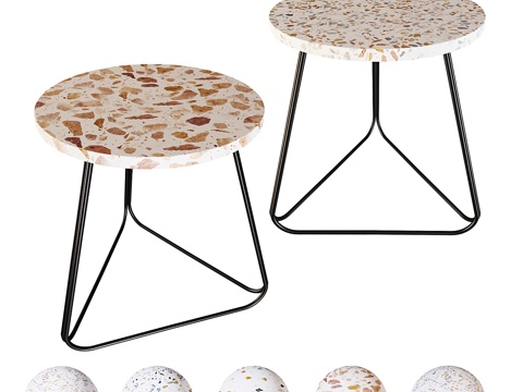  咖啡桌 Zara Home Terrazzo3d模型 