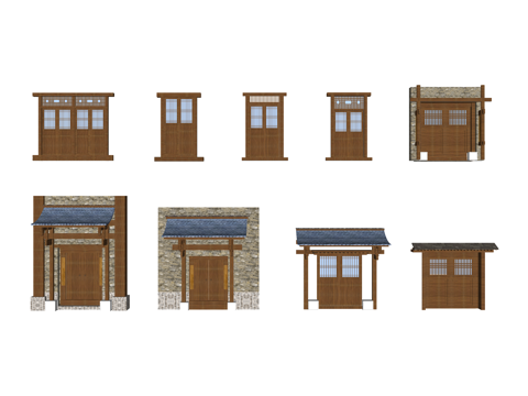 陈设 五金 室内 门窗 门 装饰 小品 桌椅 窗su模型
