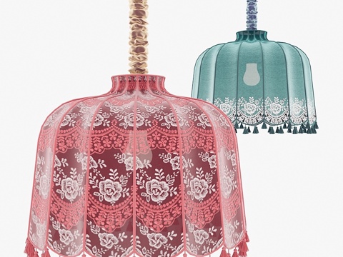  流苏织物灯罩3d模型3d模型 