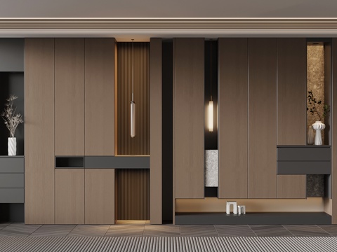 意式入户玄关柜su模型