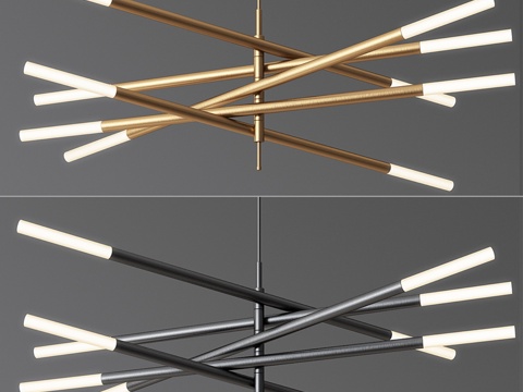  卢梭可调节LED吊灯3d模型 