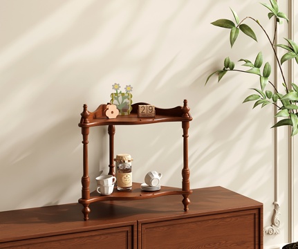 复古置物架 法式收纳架 装饰架 展示架 杯架su模型