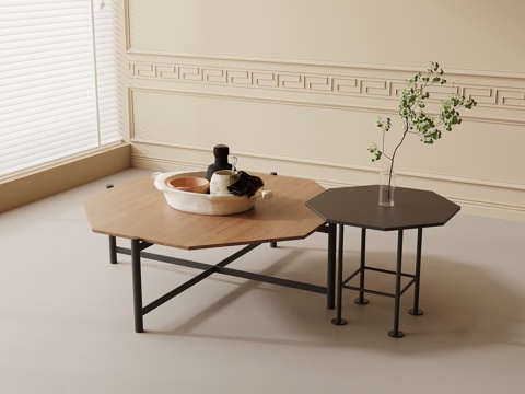 中古风茶几 子母几su模型