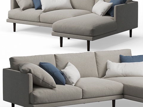  奥蒂莉长椅转角沙发3d模型 