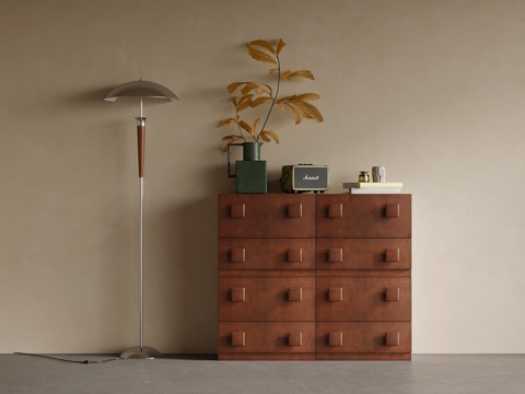  中古风斗柜su模型 