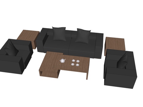 沙发 办公沙发 办公家具su模型